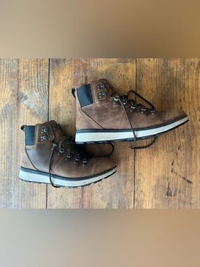 Forsake Men's Brown Leather Lace-Up Davos High Boot Size 8.5